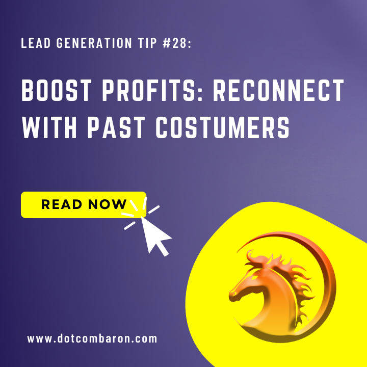 BOOST PROFITS RECONNECT WITH PAST COSTUMERS - DAHLAN BARON - DOTCOMBARON