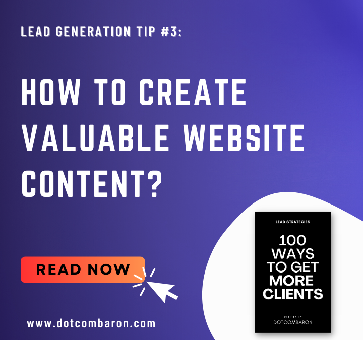 How to Create Valuable Blog Content | DOTCOMBARON